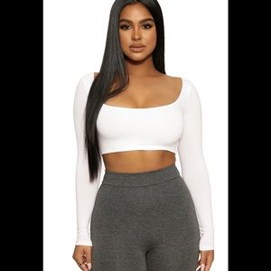Naked Wardrobe white crop top